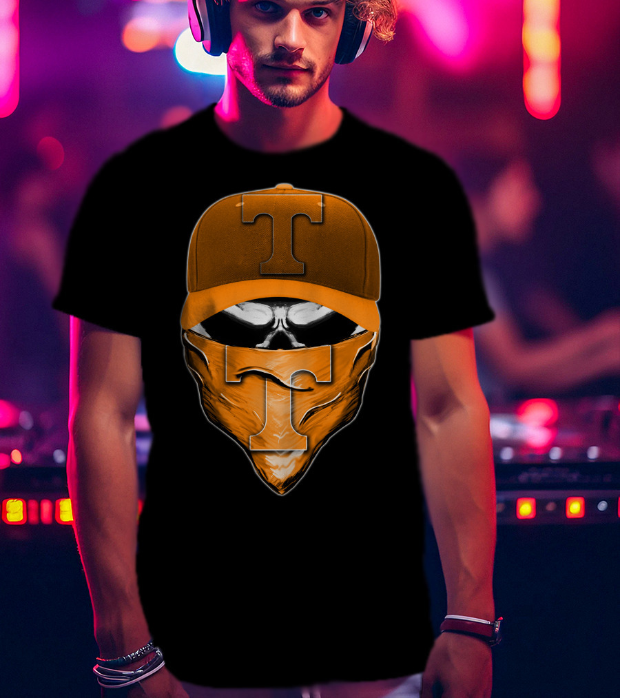 Tennessee Volunteers Skull T Mask Cap T-Shirt