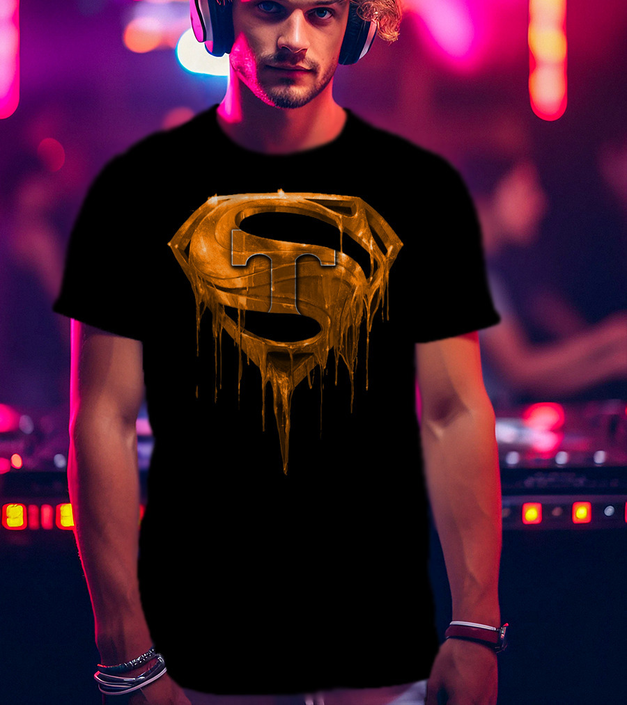 Superman Tennessee Volunteers Dripping Orange T-Shirt