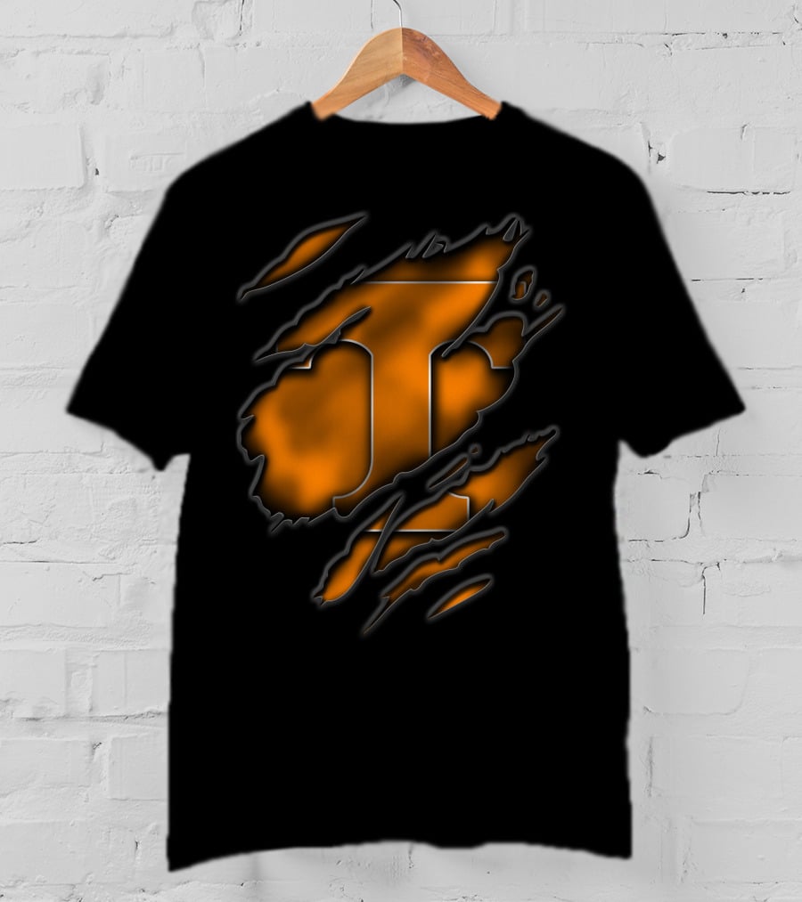 Torn Tennessee Volunteers Logo Claw Marks T-Shirt