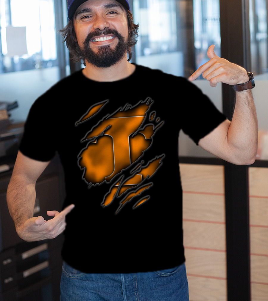 Torn Tennessee Volunteers Logo Claw Marks T-Shirt