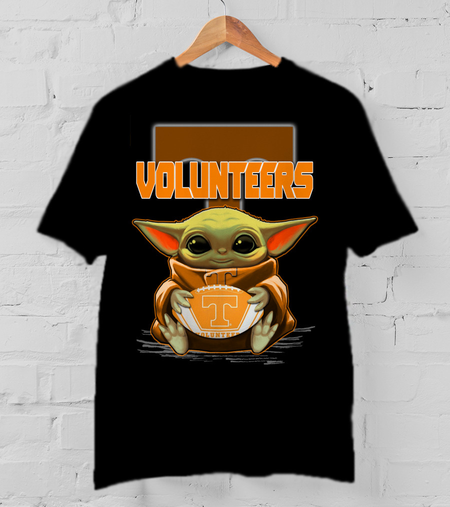 Baby Yoda Tennessee Volunteers Football T-Shirt