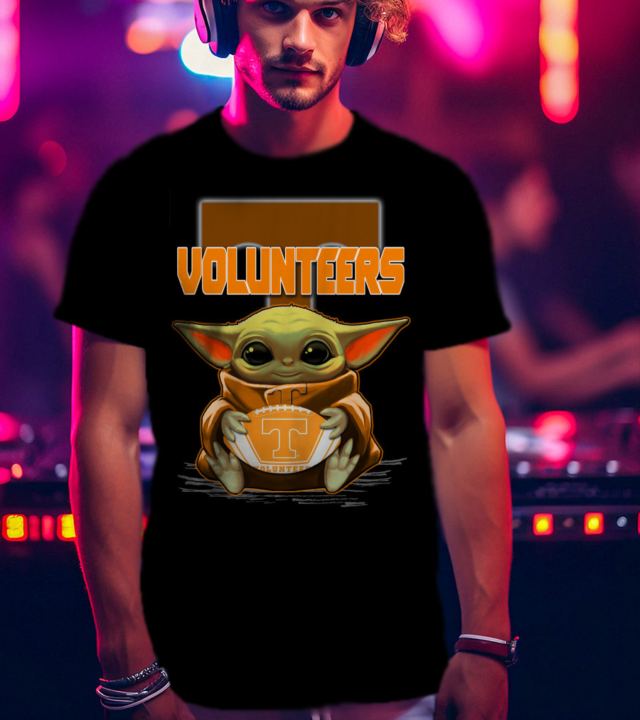 Baby Yoda Tennessee Volunteers Football T-Shirt