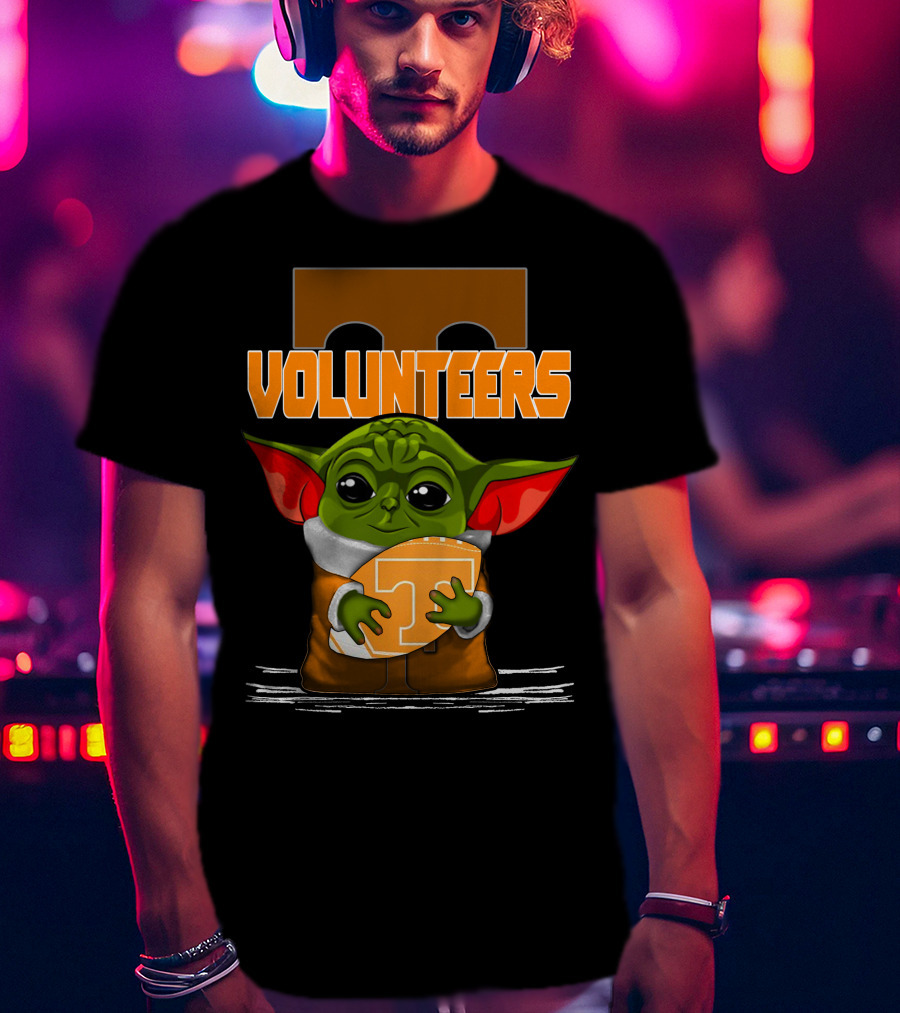 Volunteers Yoda Tennessee Fan Football T-Shirt