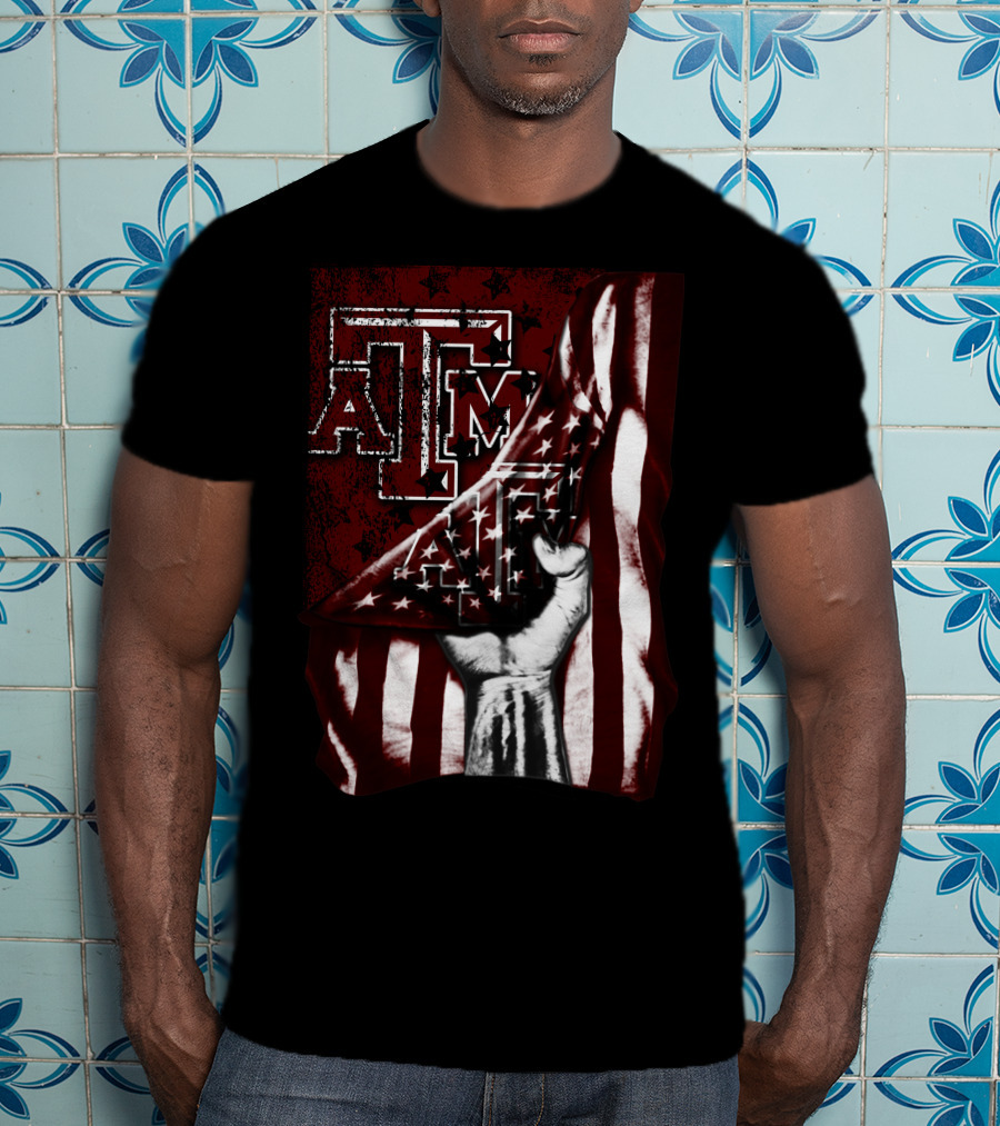 Texas A&M Aggies American Flag T-Shirt