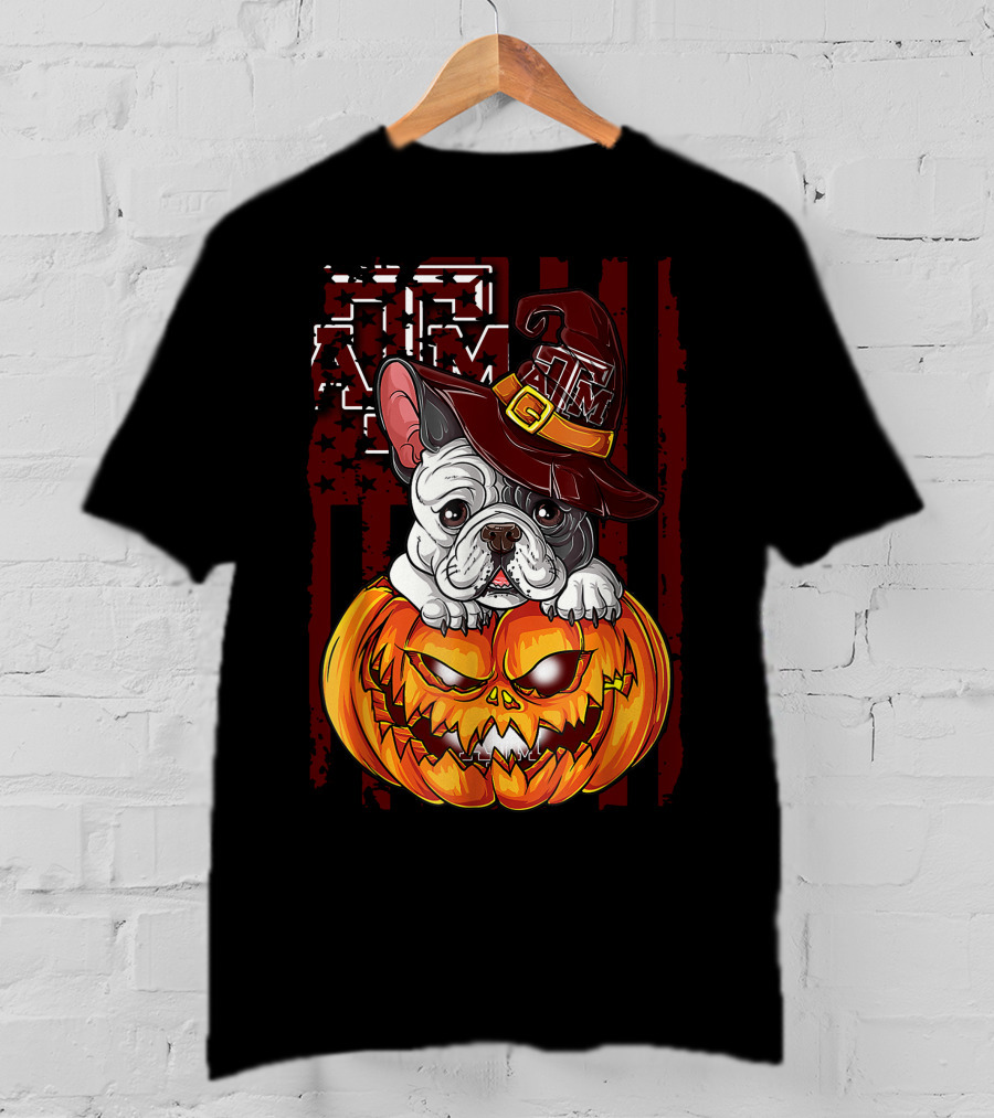 Hlw Bulldog Texas A&M Aggies Halloween Pumpkin Hat T-Shirt