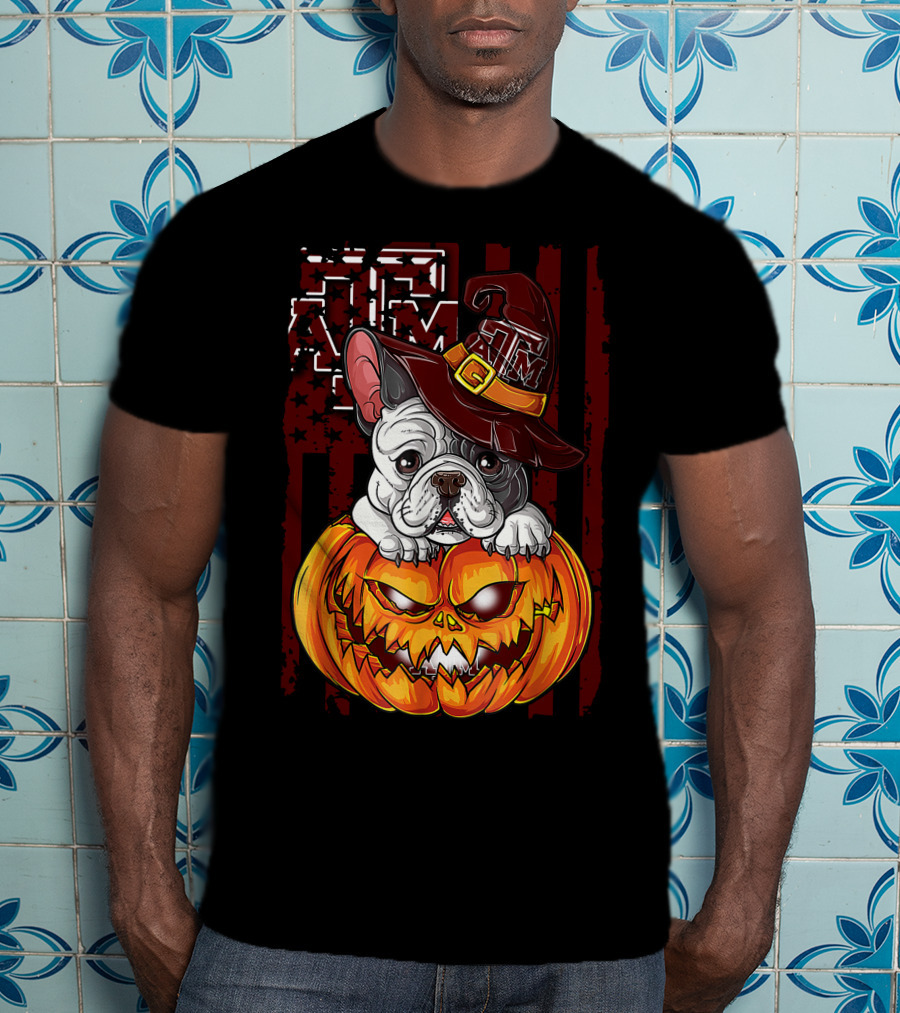Hlw Bulldog Texas A&M Aggies Halloween Pumpkin Hat T-Shirt