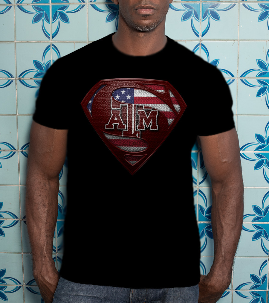 Texas A&M Aggies Super American Flag T-Shirt