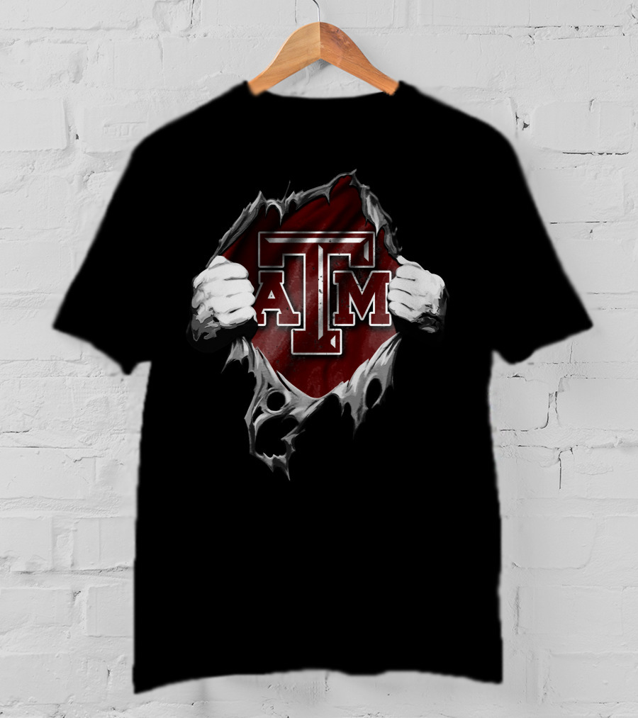 Torn Texas A&M Aggies Logo Ripped T-Shirt