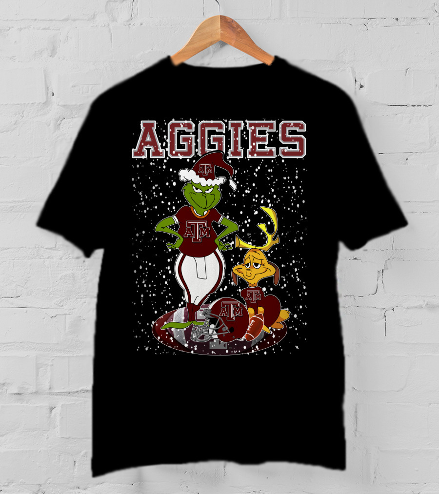 Aggies Grinchxmas Texas A&M Football Holiday T-Shirt