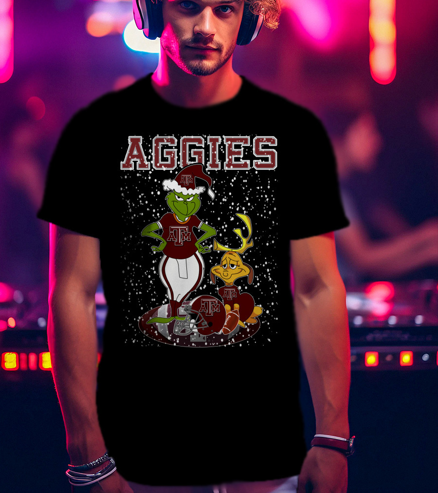 Aggies Grinchxmas Texas A&M Football Holiday T-Shirt