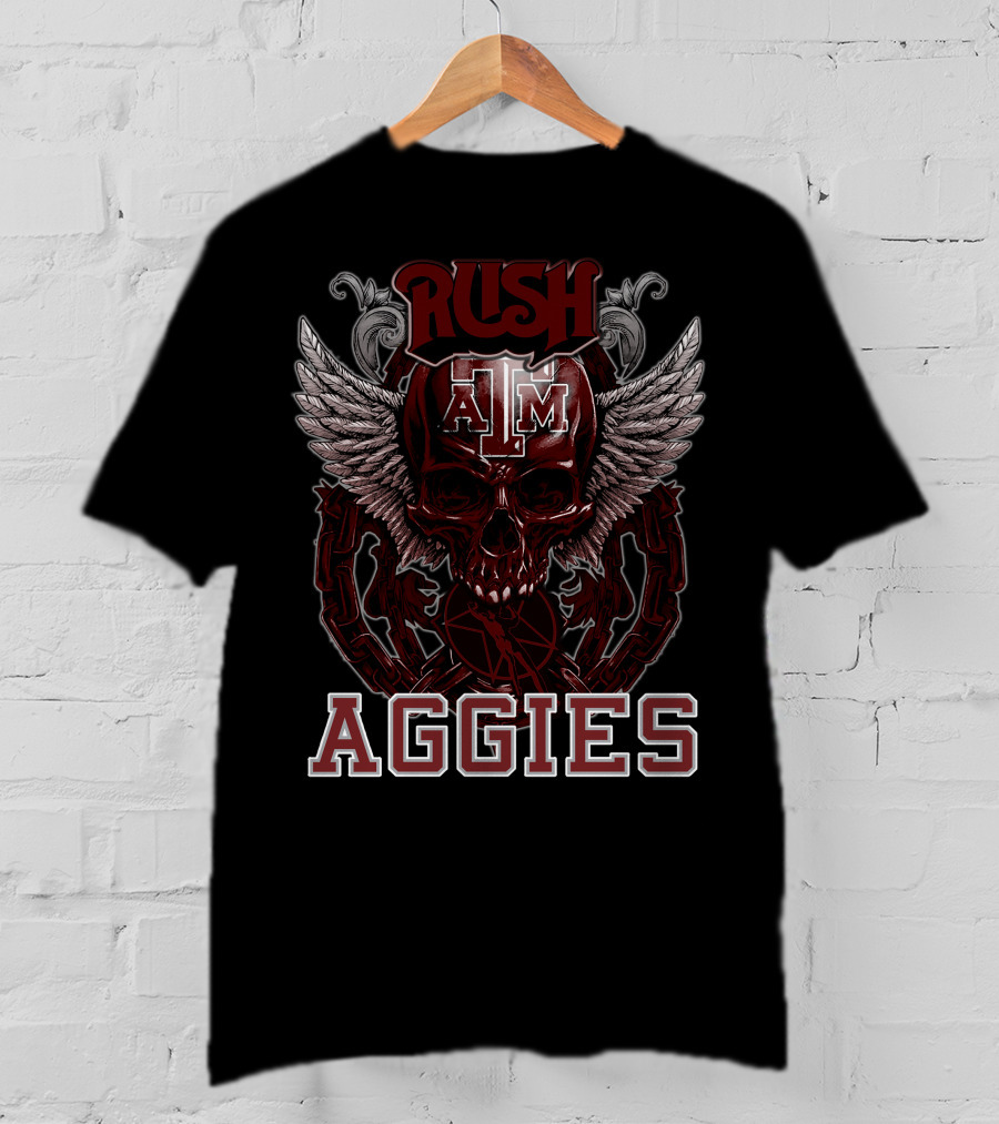 Rush Texas A&M Aggies Skull Wings T-Shirt