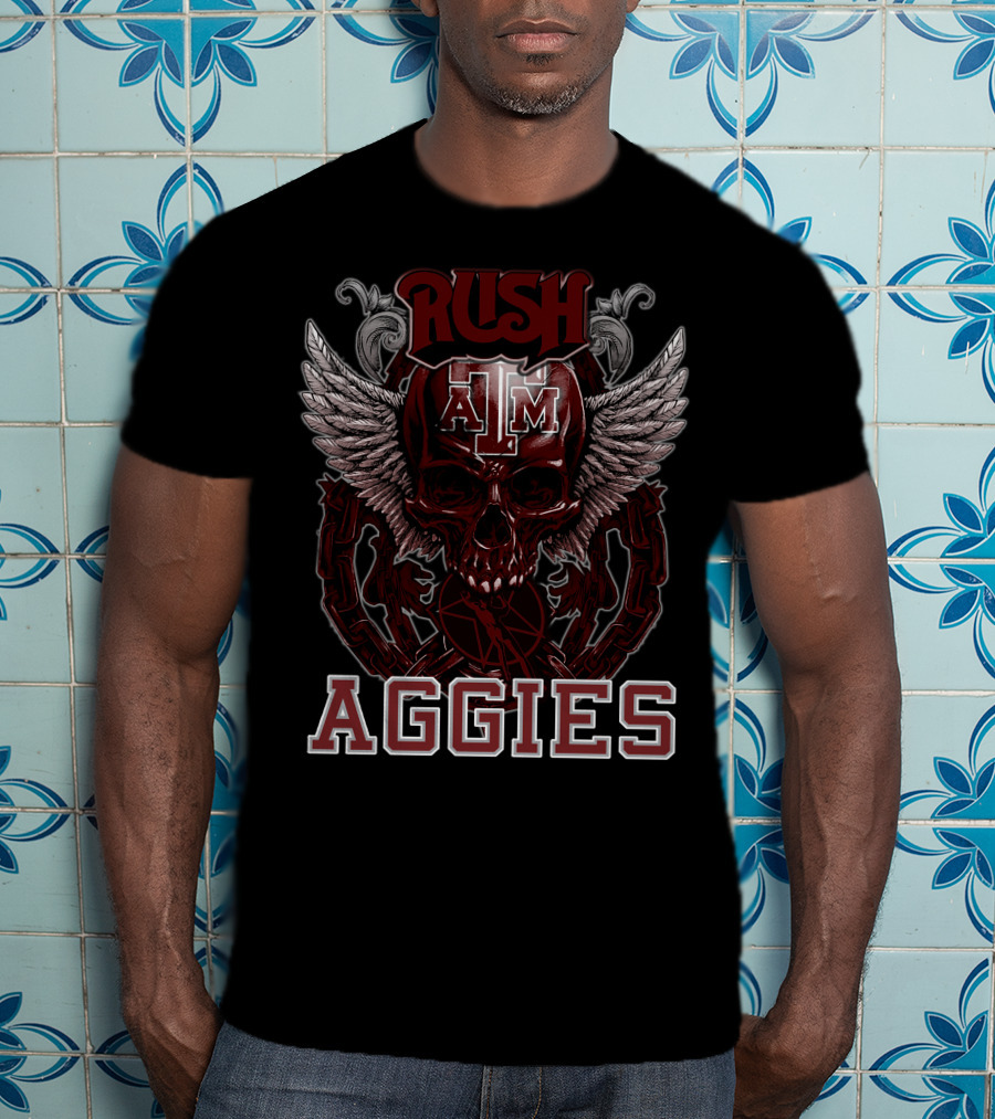 Rush Texas A&M Aggies Skull Wings T-Shirt