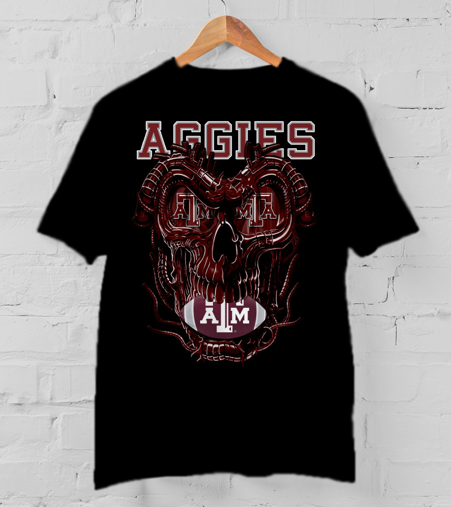 Aggies Dragonskull Texas A&M Football T-Shirt