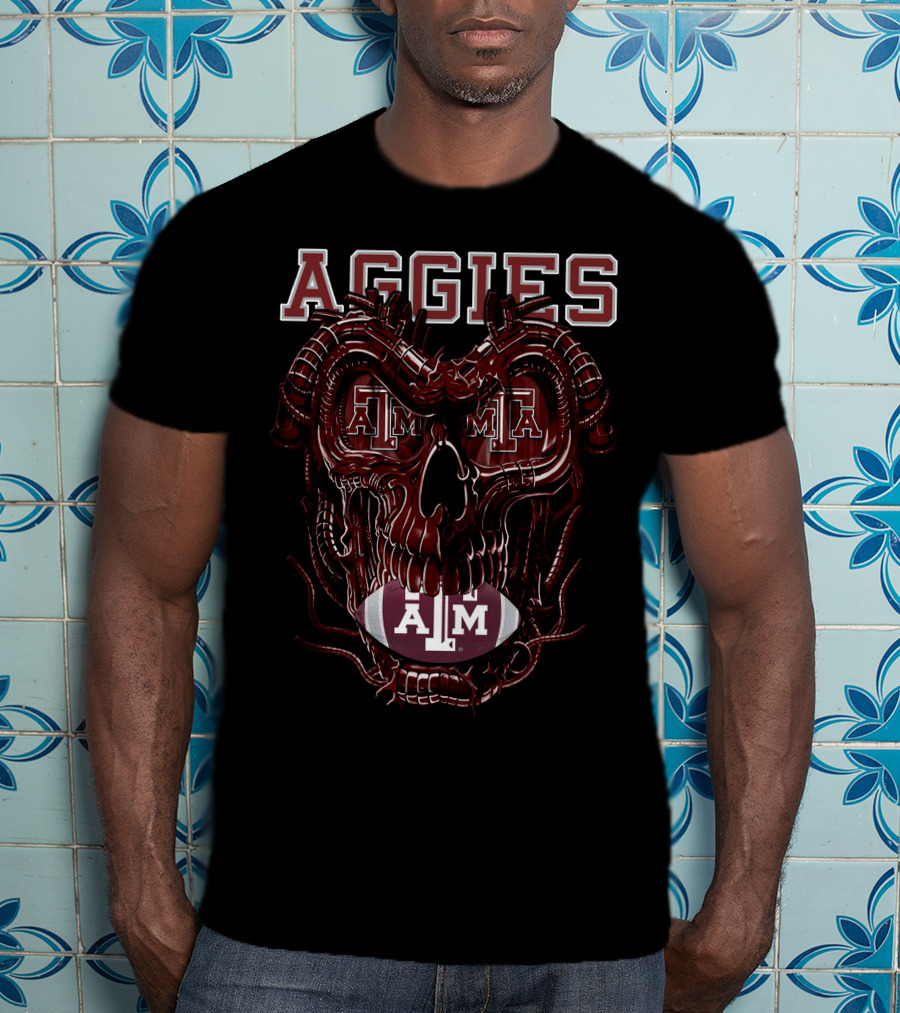 Aggies Dragonskull Texas A&M Football T-Shirt