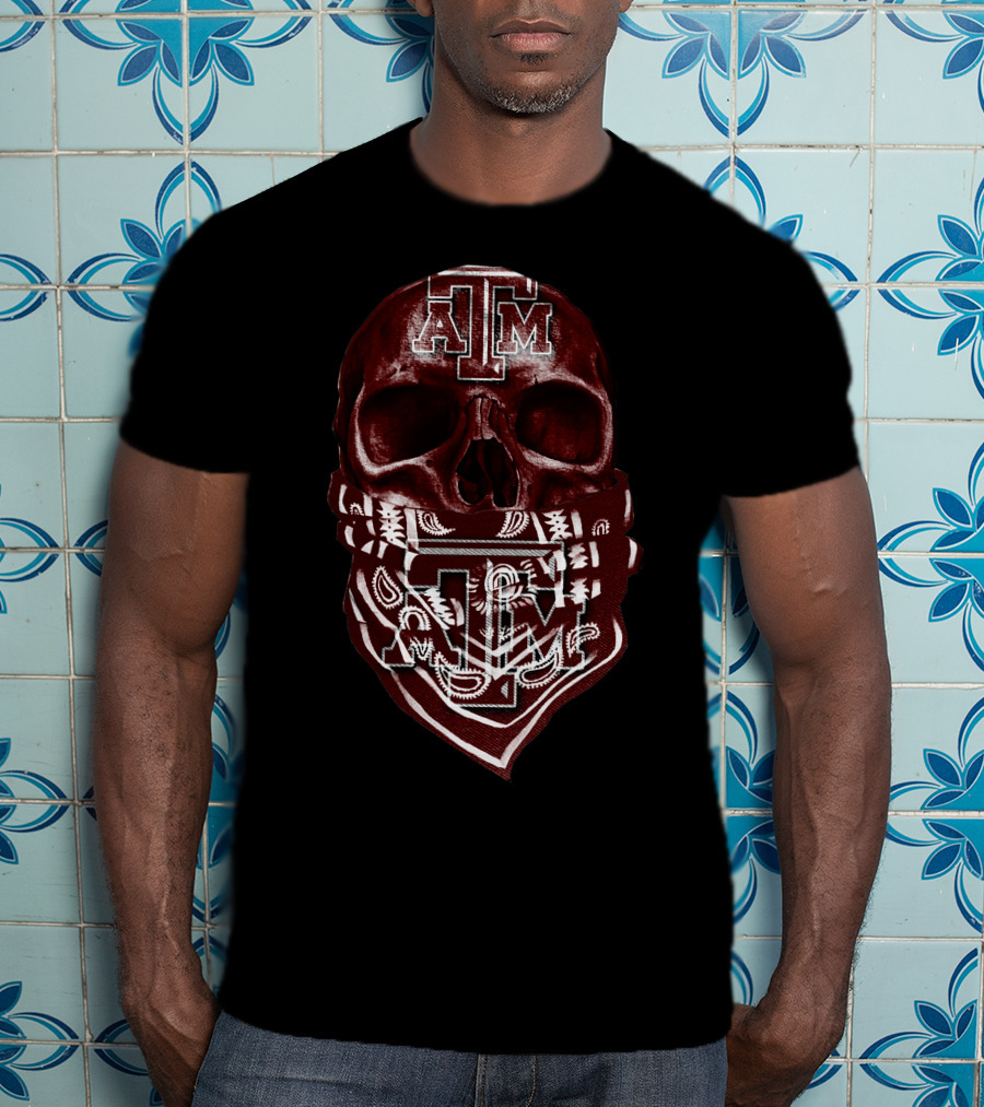 Texas A&M Aggies Skull Bandana T-Shirt