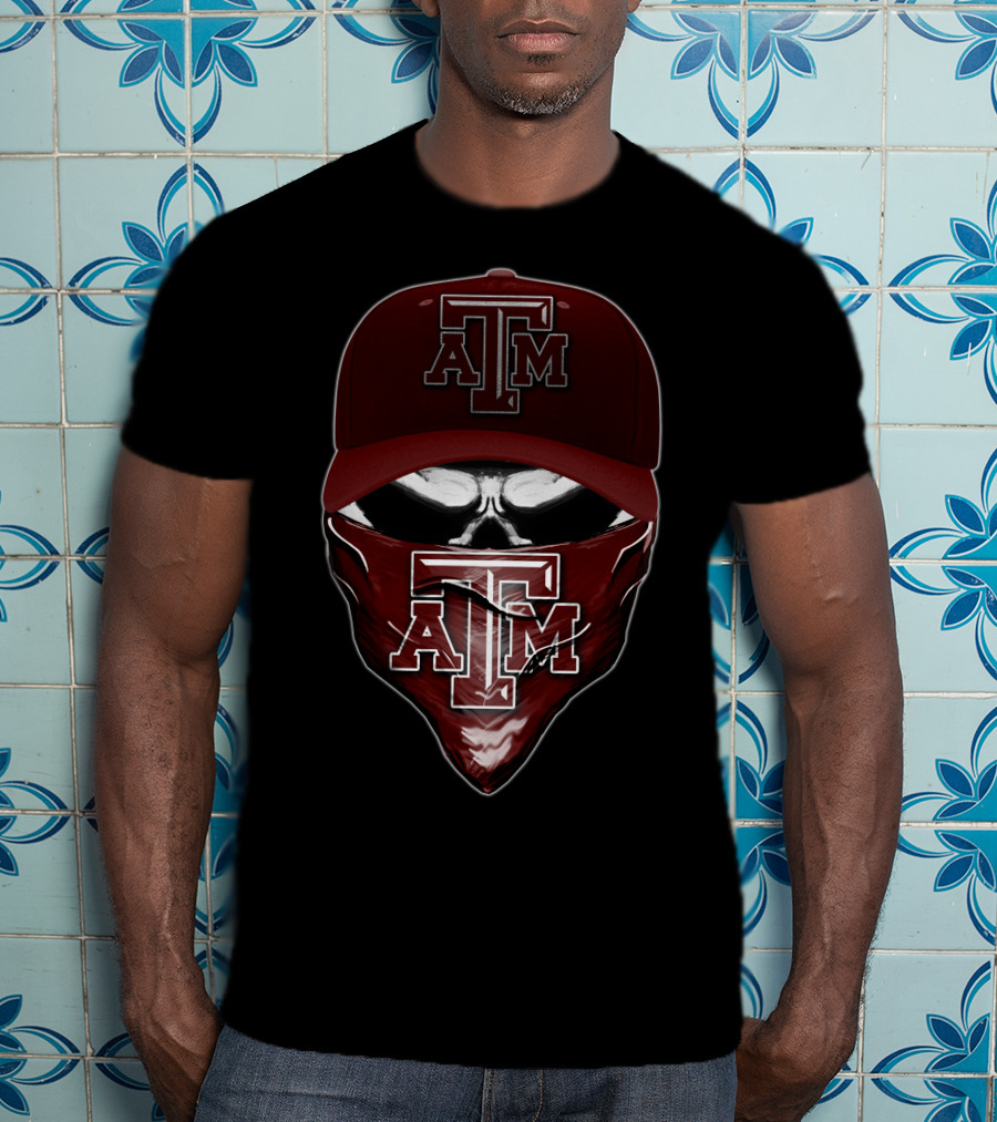 Texas A&M Aggies Skull Bandana Cap T-Shirt