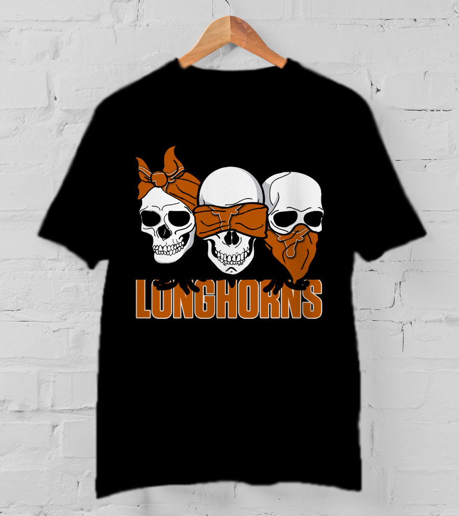 3 Skull Longhorns Bandana Trio T-Shirt