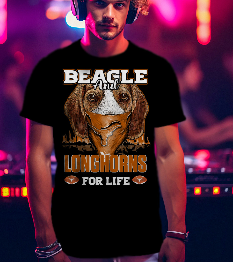 Beagle And Longhorns For Life Texas T-Shirt