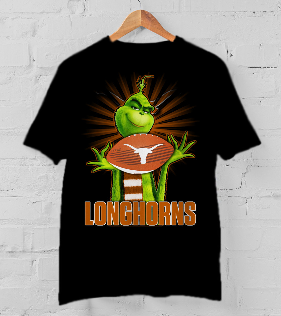 Texas Longhorns Grinch Football T-Shirt
