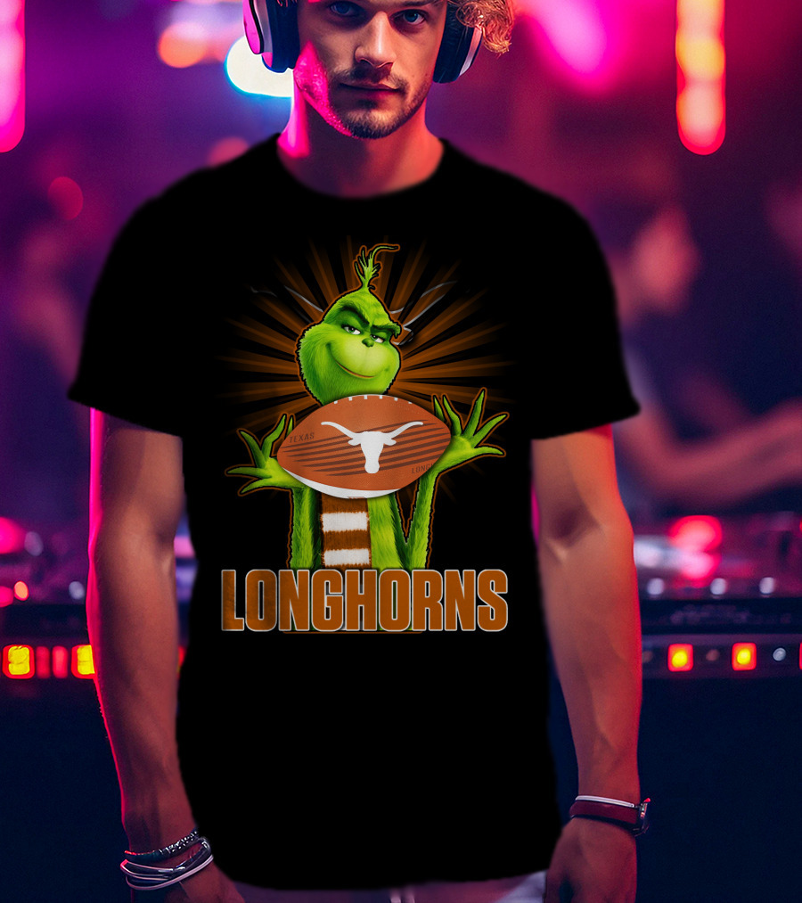 Texas Longhorns Grinch Football T-Shirt