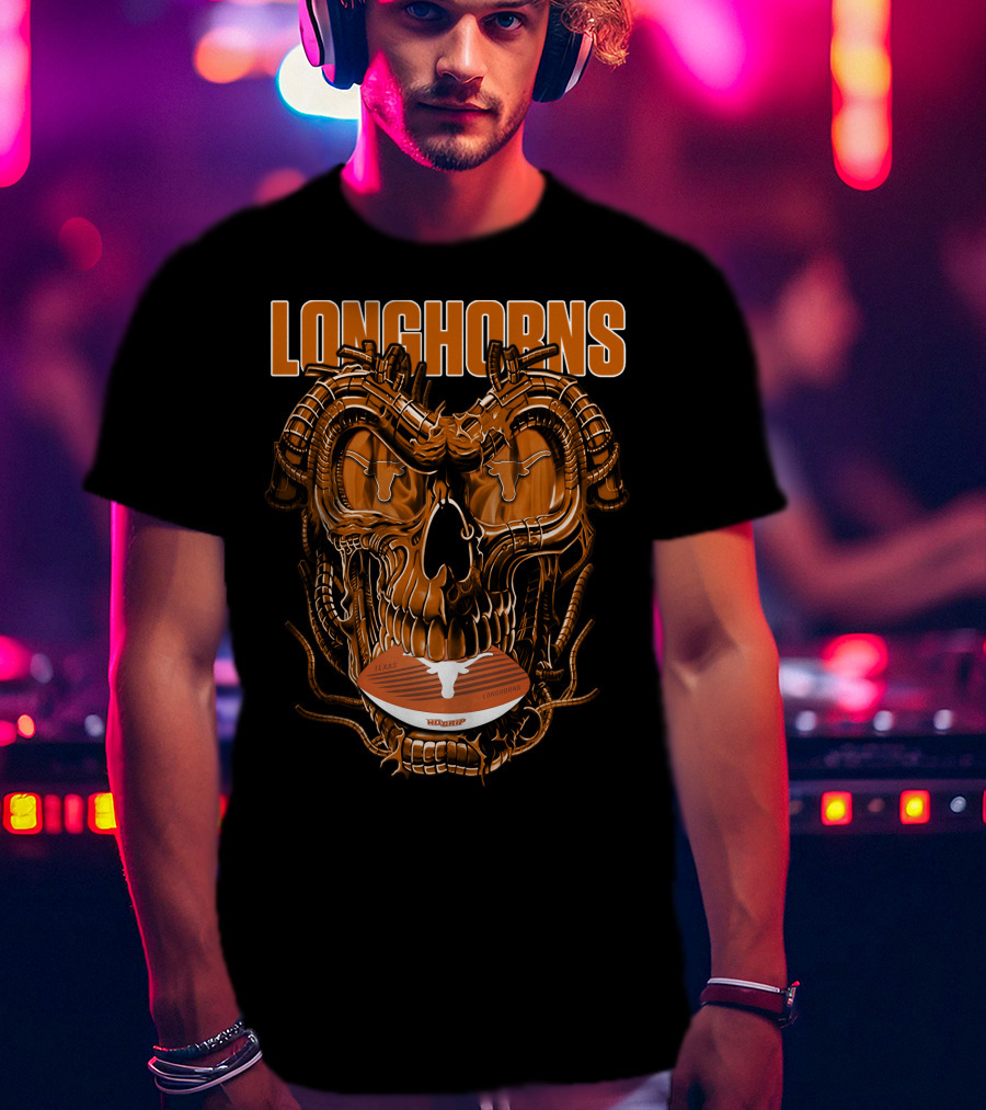 Longhorns Dragonskull Texas Football Fusion T-Shirt