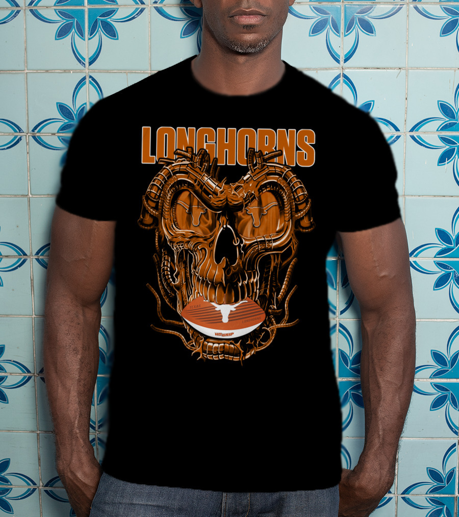 Longhorns Dragonskull Texas Football Fusion T-Shirt