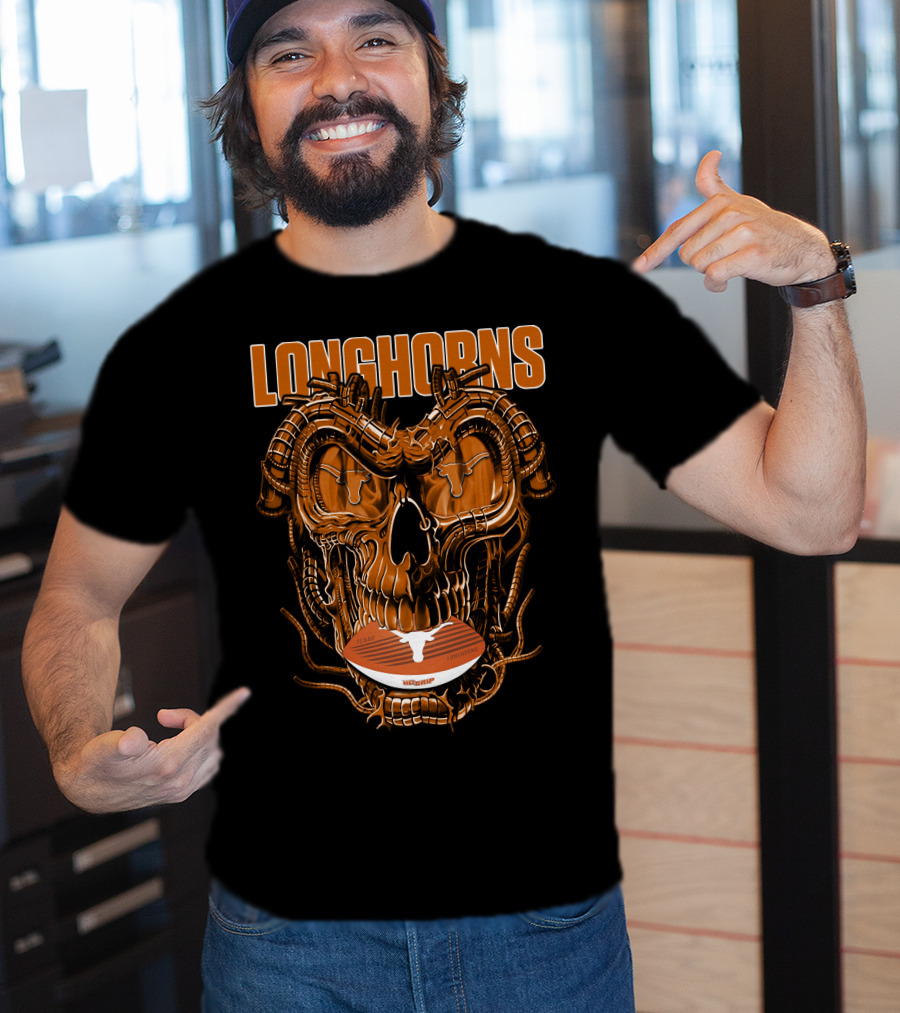 Longhorns Dragonskull Texas Football Fusion T-Shirt