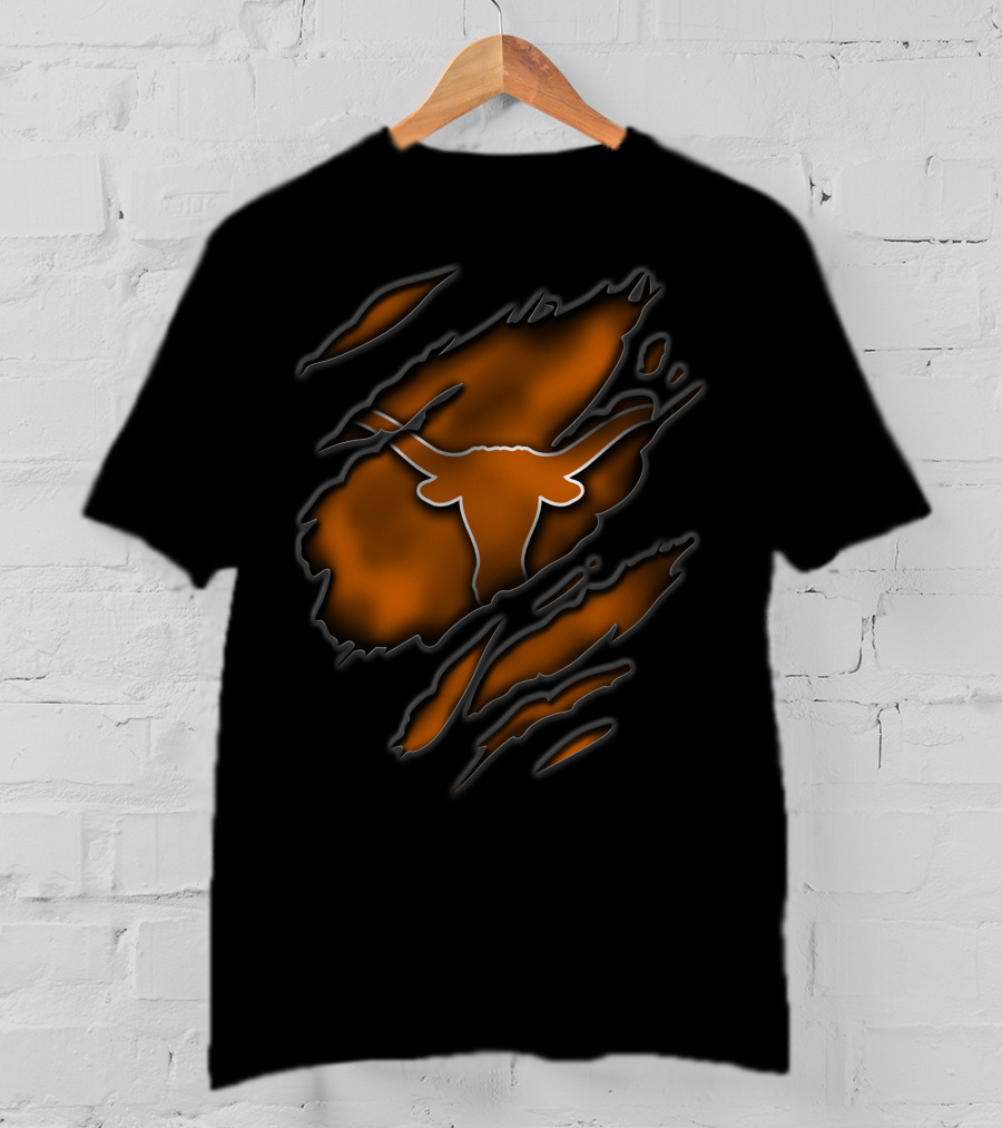Torn Texas Longhorns Rip Claw Marks T-Shirt