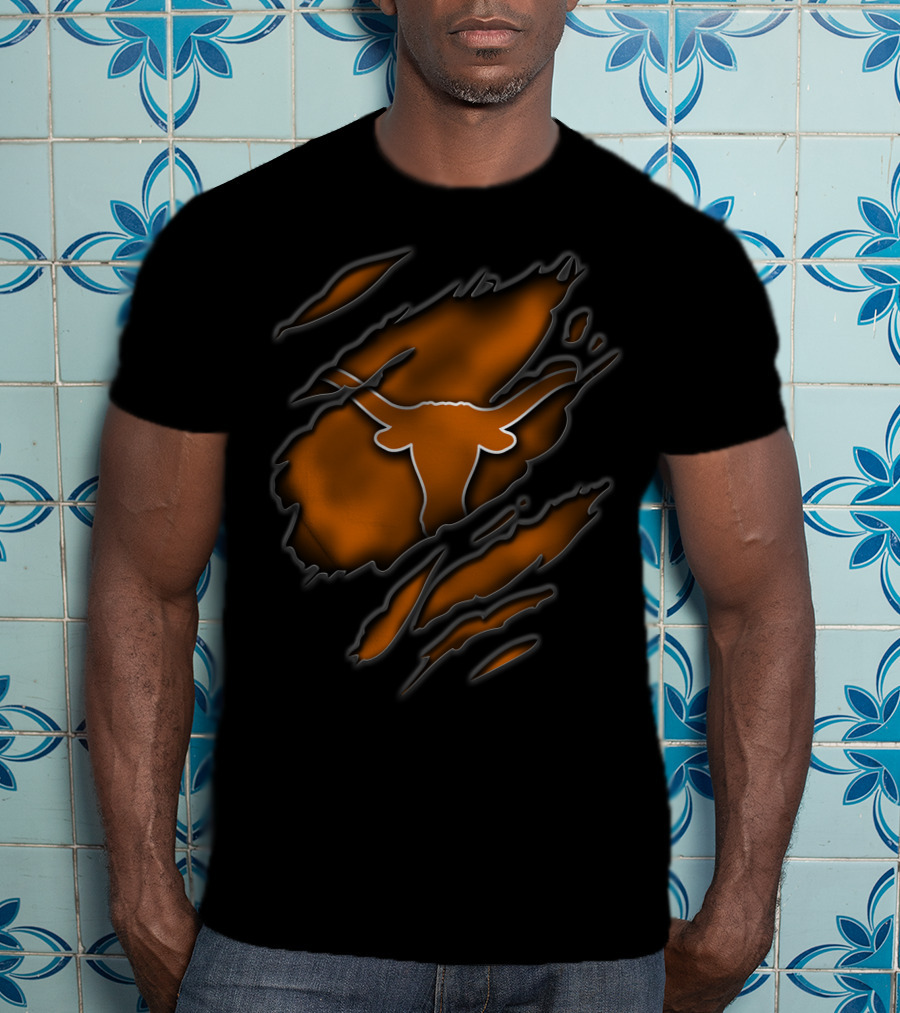 Torn Texas Longhorns Rip Claw Marks T-Shirt