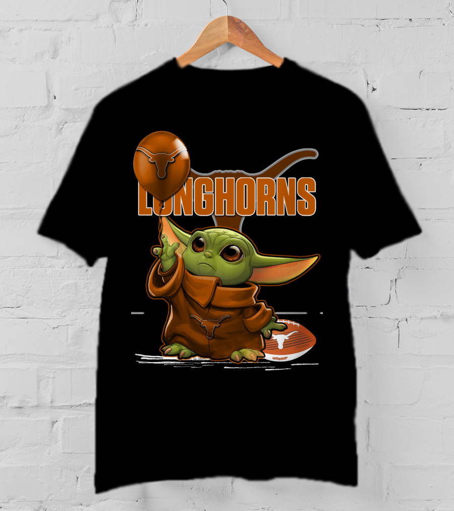 Yoda Longhorns Football Ball Texas T-Shirt