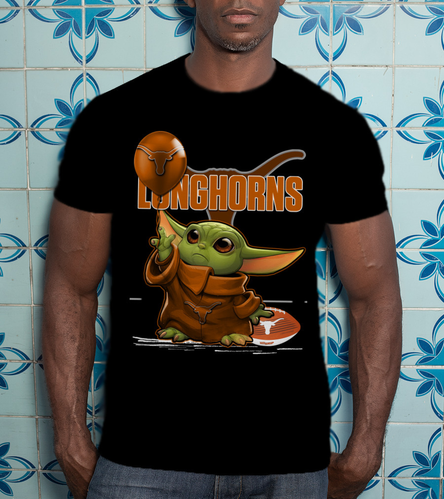 Yoda Longhorns Football Ball Texas T-Shirt