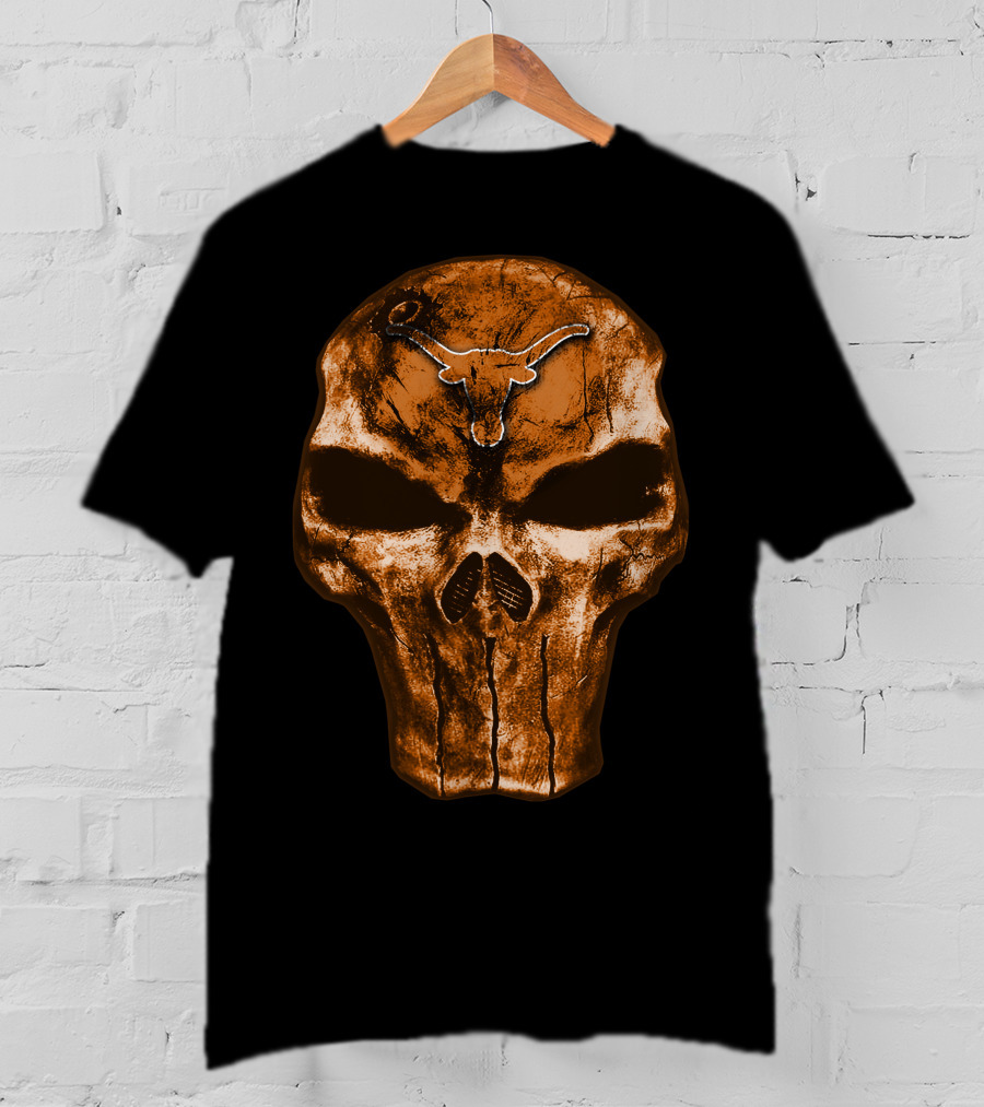 Texas Longhorns Skull Punisher T-Shirt
