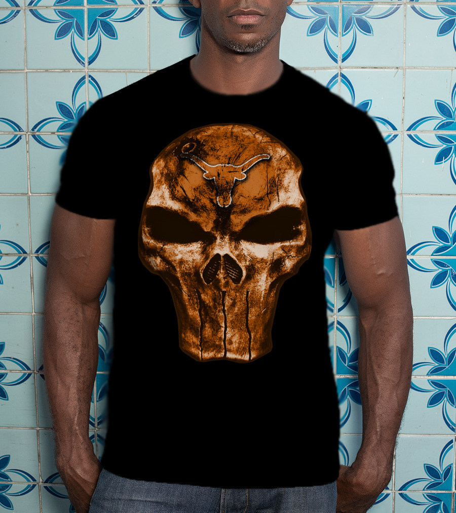 Texas Longhorns Skull Punisher T-Shirt