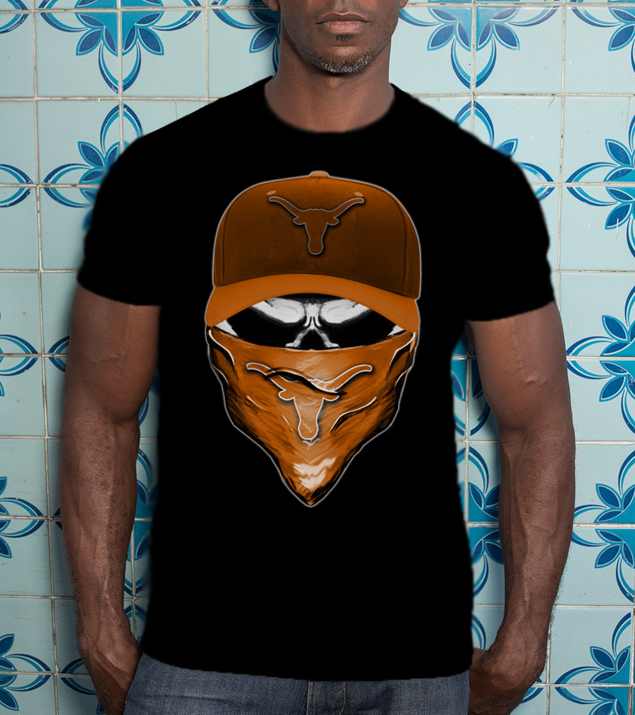 Skull Bandana Texas Longhorns Cap Visor T-Shirt