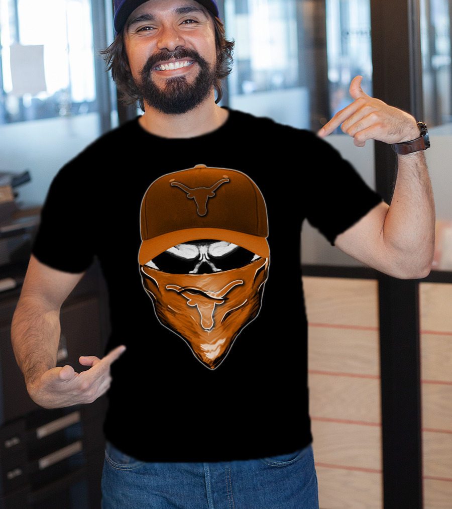 Skull Bandana Texas Longhorns Cap Visor T-Shirt