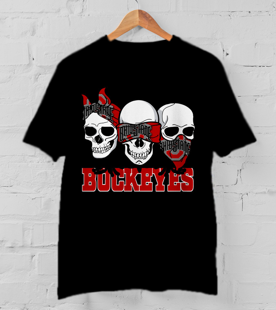 Ohio State Buckeyes Skull Trio T-Shirt