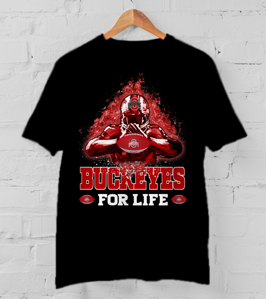 Ohio State Buckeyes For Life Football Fan Gear T-Shirt