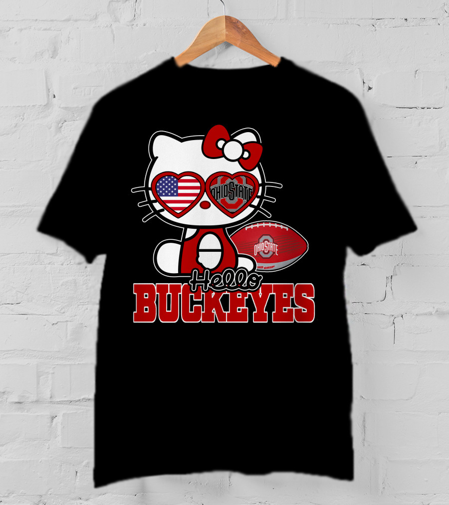 Hello Kitty Ohio State Buckeyes American Football Fan T-Shirt