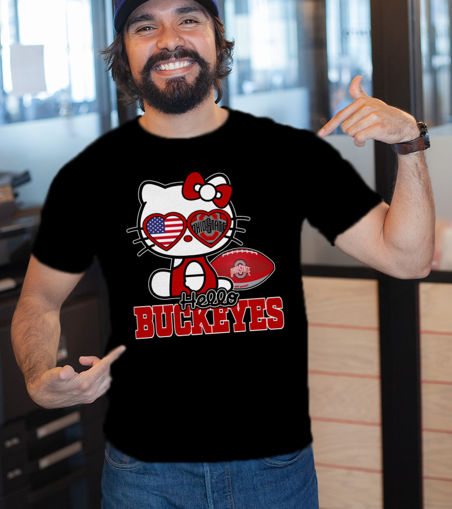 Hello Kitty Ohio State Buckeyes American Football Fan T-Shirt