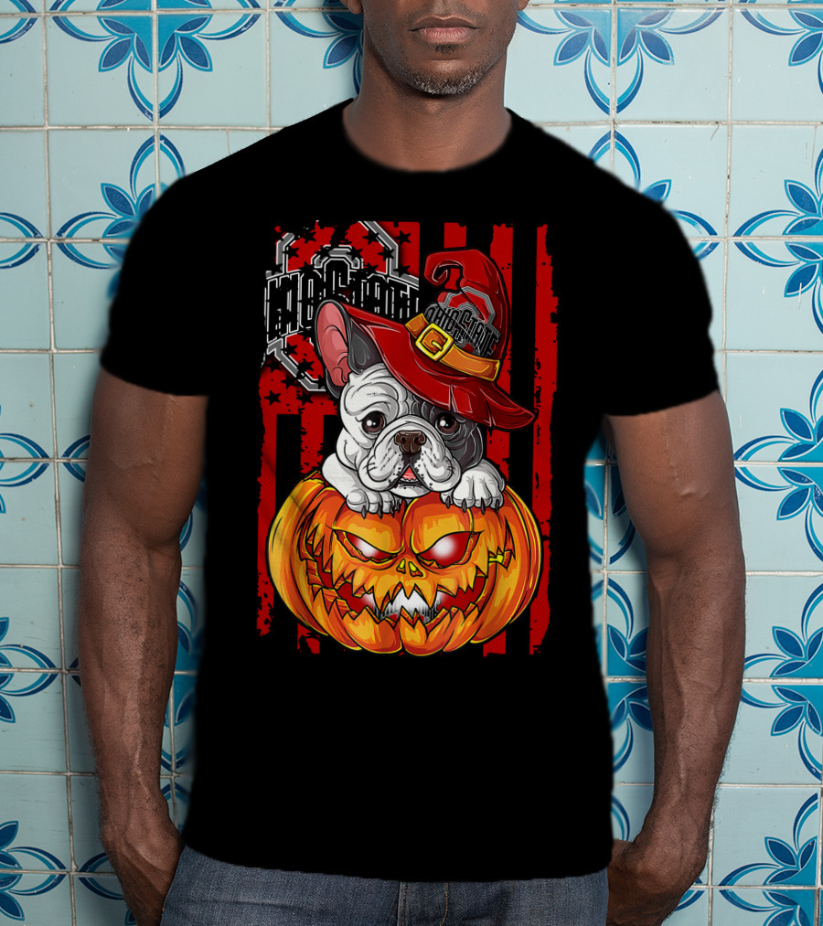 Hlw Bulldog Ohio State Buckeyes Halloween Pumpkin T-Shirt