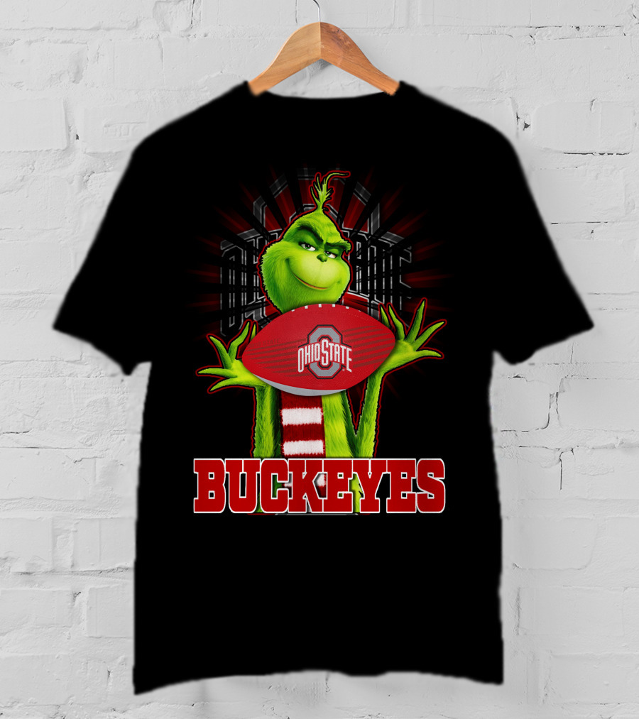 Grinch Holding Ohio State Buckeyes Football T-Shirt