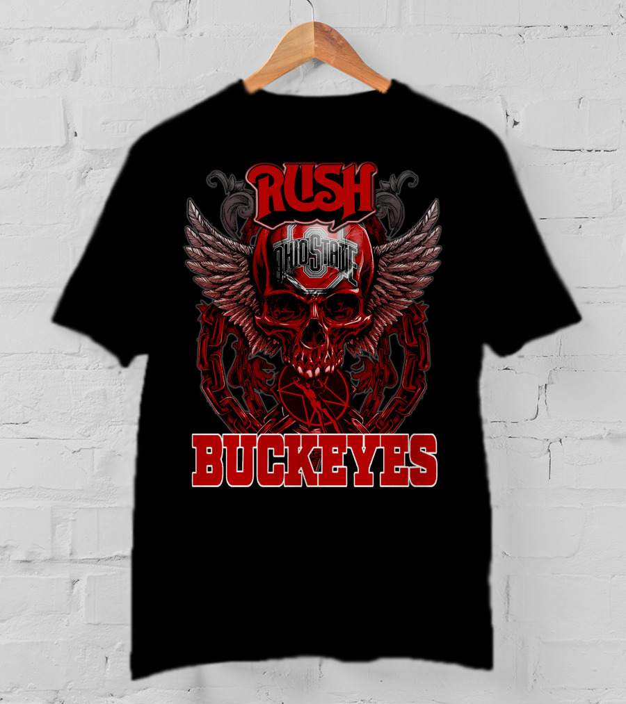 Rush Ohio State Buckeyes Winged Skull T-Shirt