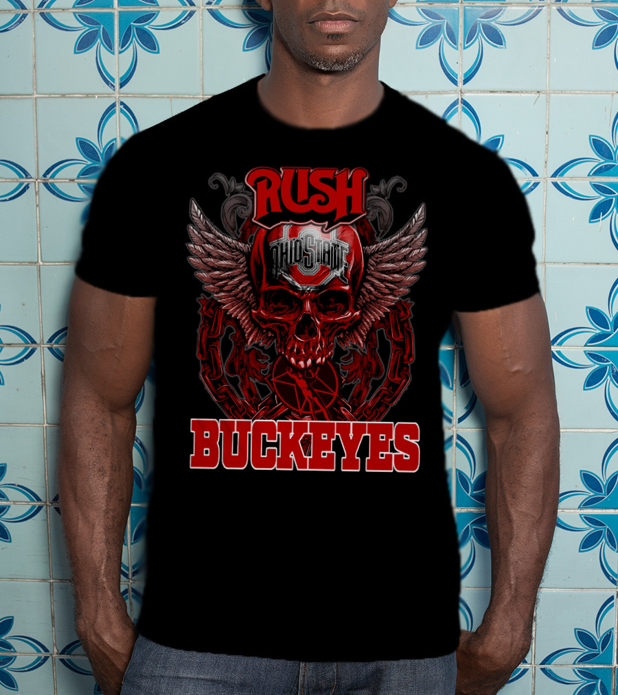 Rush Ohio State Buckeyes Winged Skull T-Shirt
