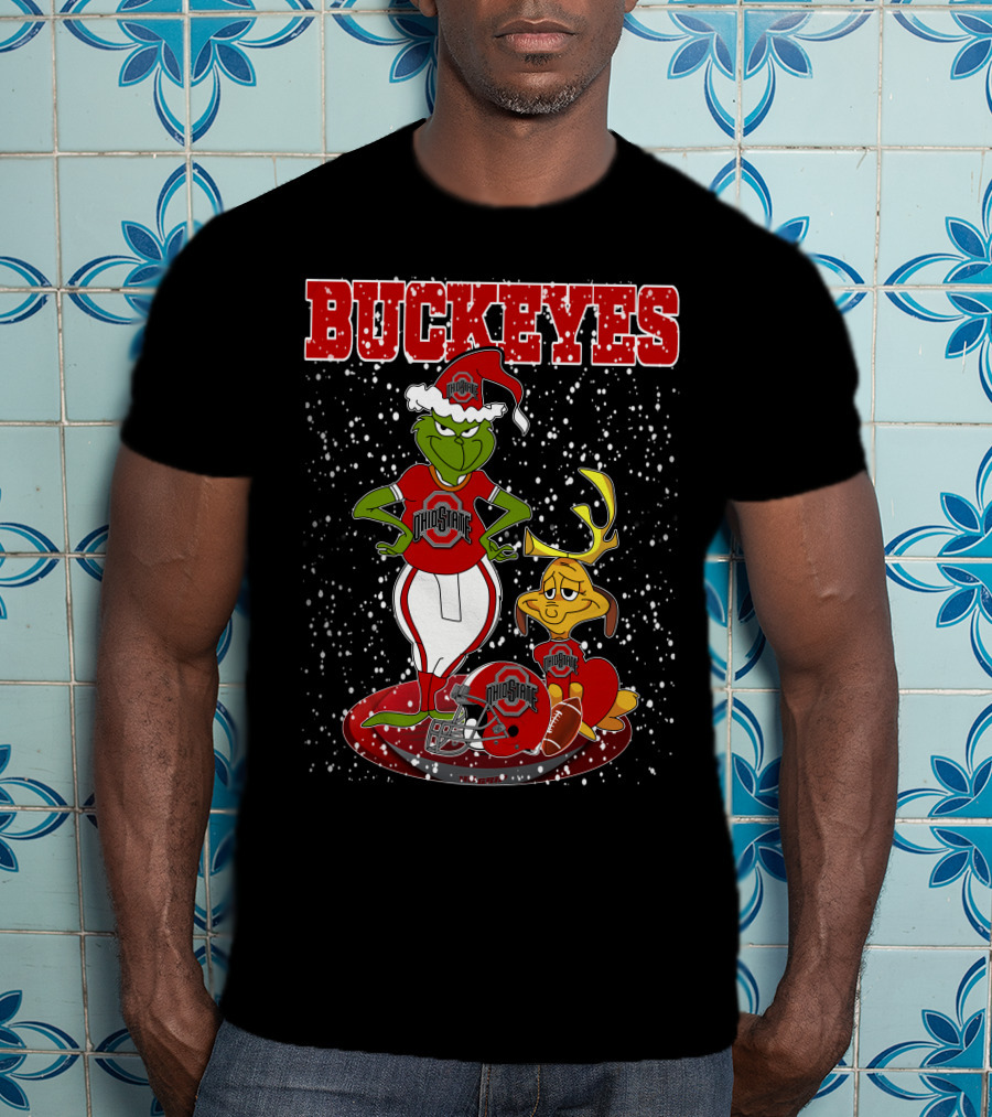 Buckeyes Grinch Ohio State Christmas Athletes T-Shirt