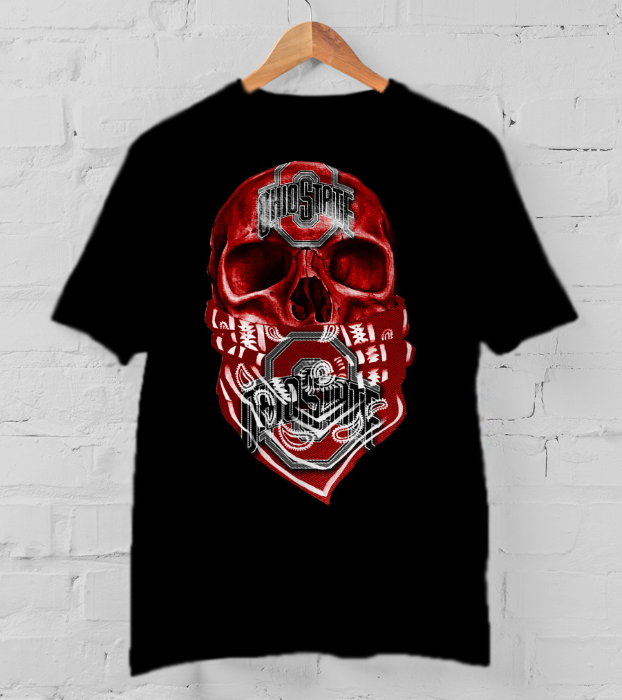 Ohio State Buckeyes Skull With Bandana T-Shirt