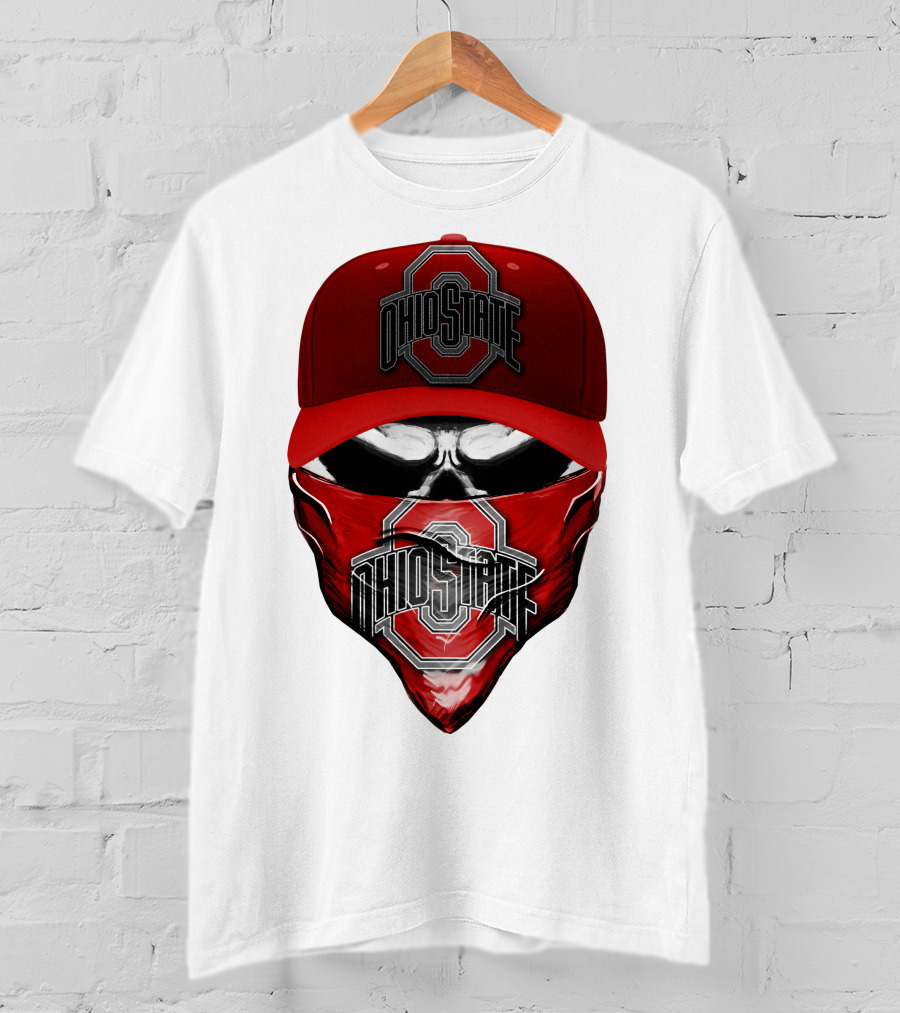 Ohio State Buckeyes Skull Bandana Hat T-Shirt