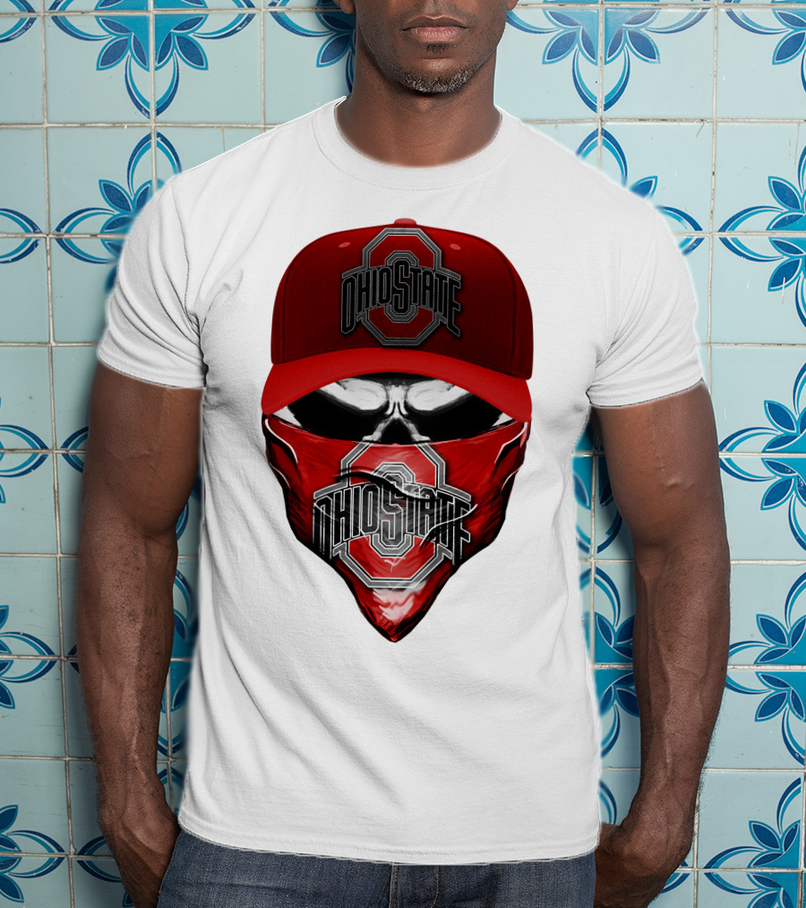 Ohio State Buckeyes Skull Bandana Hat T-Shirt