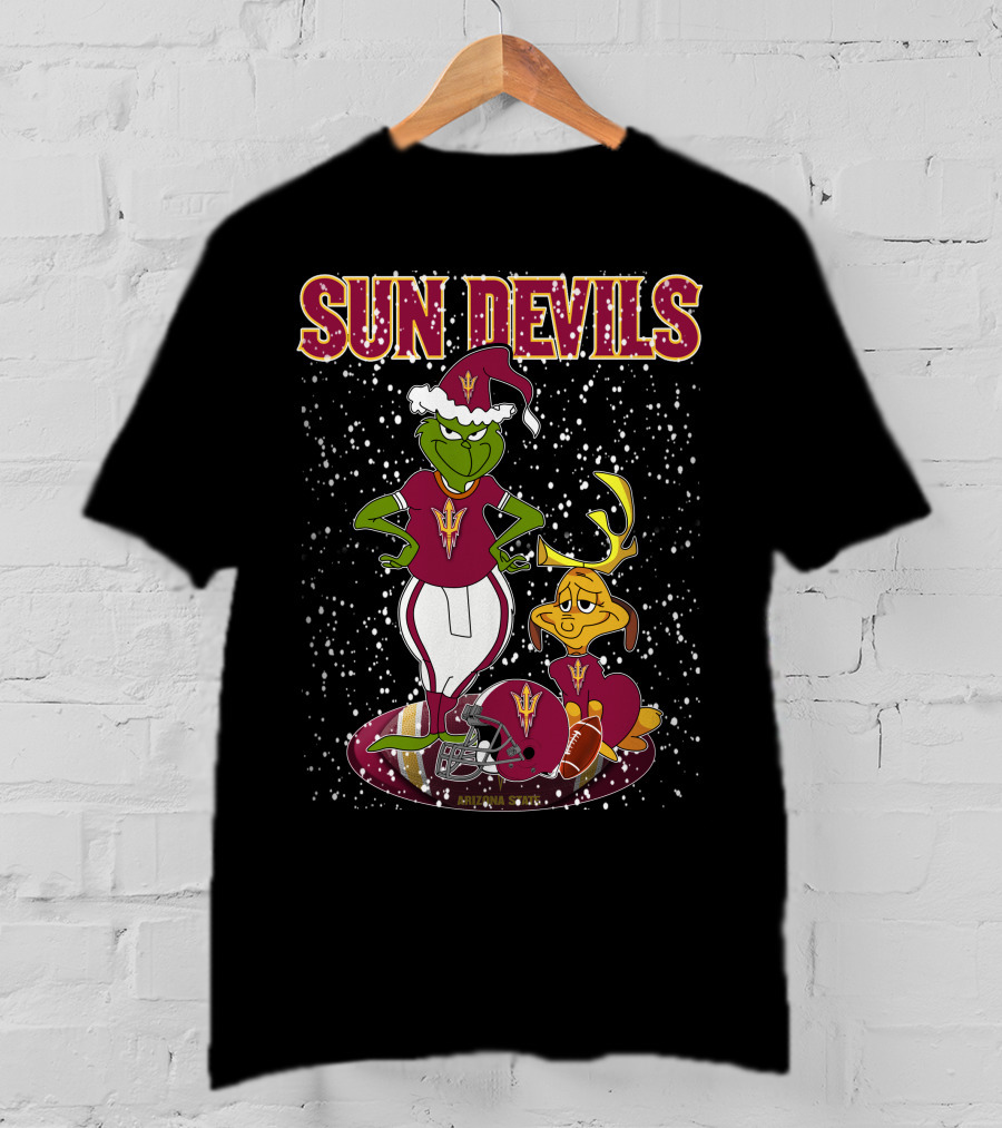 Grinch Sun Devils Holiday Football Arizona State University T-Shirt