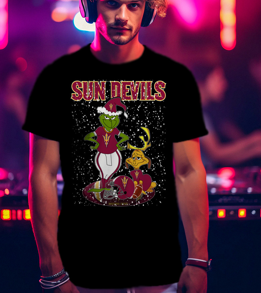 Grinch Sun Devils Holiday Football Arizona State University T-Shirt