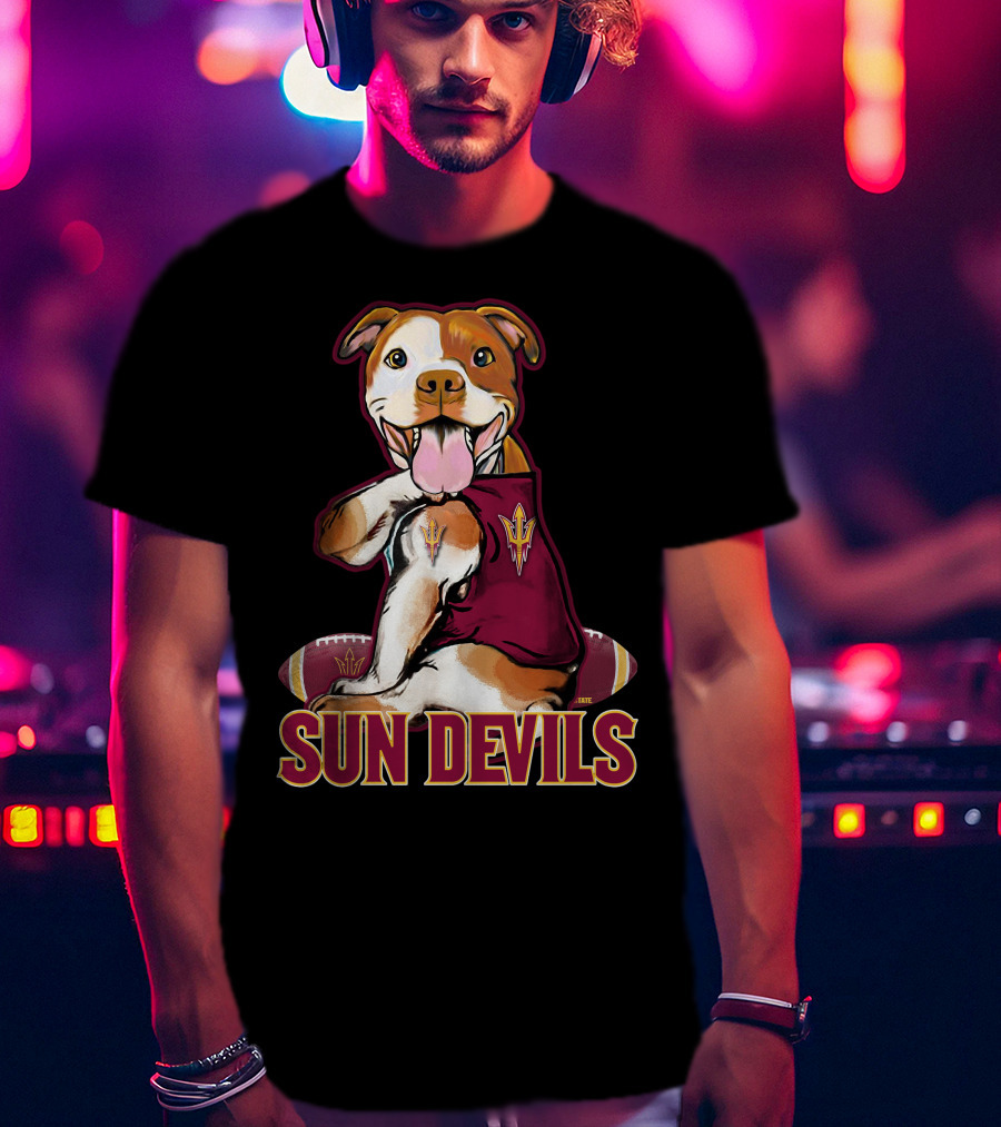 Pitbull Sun Devils Football Mascot T-Shirt